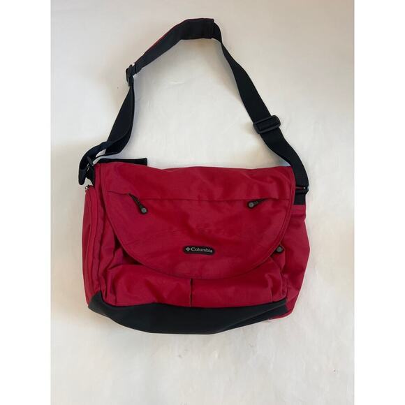 Columbia Handbags - COLUMBIA OUTFITTER MESSENGER DIAPER SHOULDER BAG UNISEX PARENTS RED AND BLACK